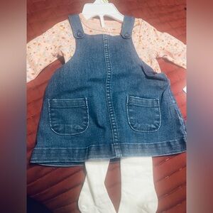 Carters Classic Blue Denim Pinafore Dress for Kids